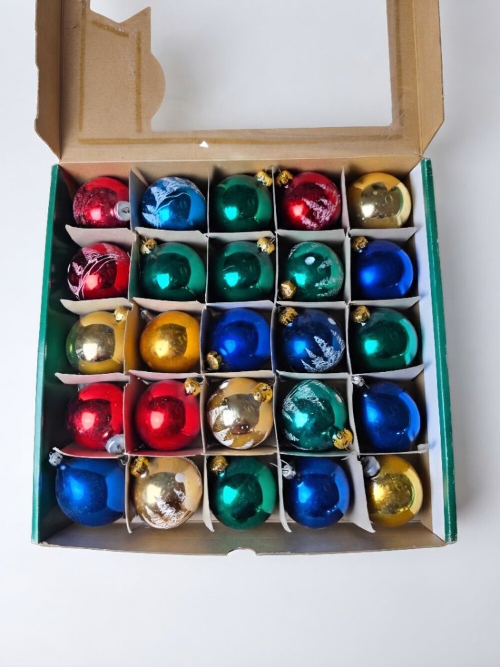 Vintage Glass Christmas Ornaments Set in box